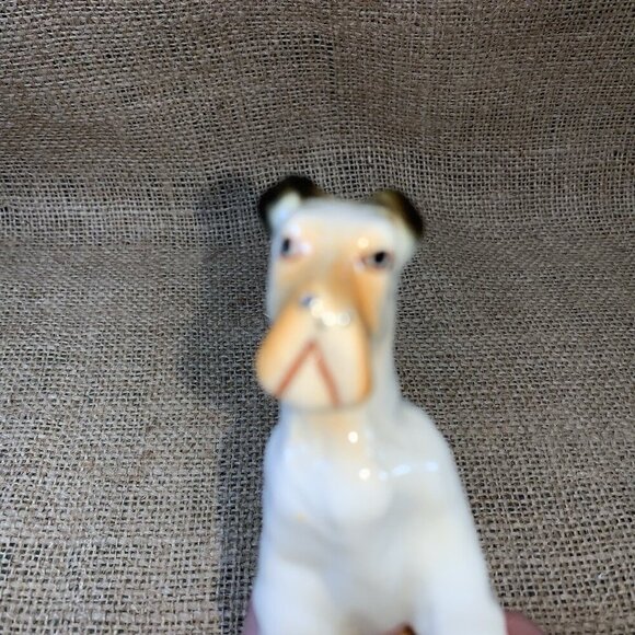 Vintage Porcelain  Wire Haired Fox Terrier Figurine 3.75 Inches - Picture 5 of 9
